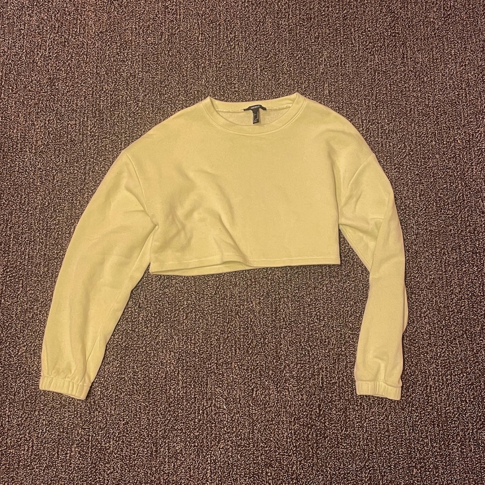 Forever 21 pastel neon yellow cropped sweater